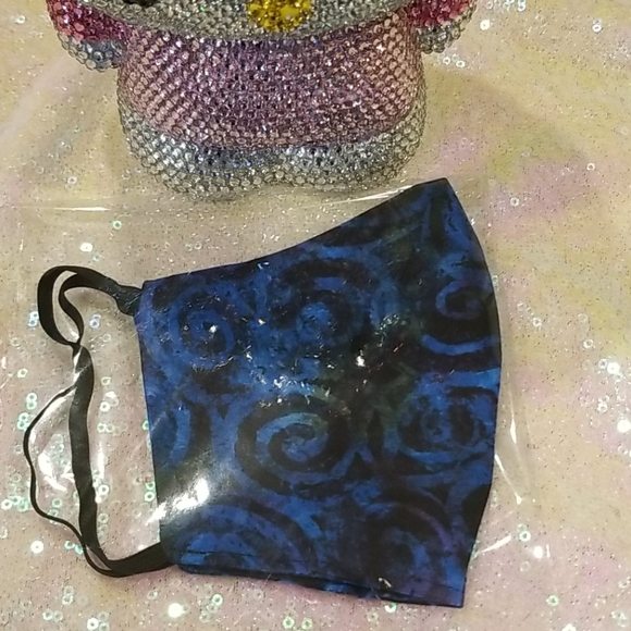 💖SALE💖 Midnight Blue Swirls Soft Face Mask - Picture 7 of 7